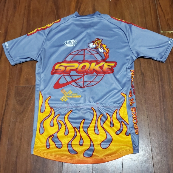 LOUIS GARNEAU ADULTCSPOKE N' MOTION CYCLING GRAY JERSEY SIZE L MADE IN CANADA - Picture 2 of 4